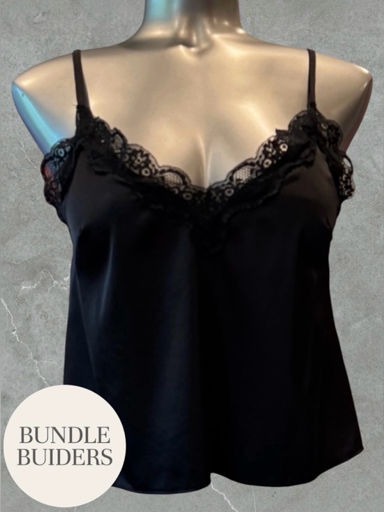 Colsie Other - $10 Add-on | Black Satin Lace-Trim Camisole